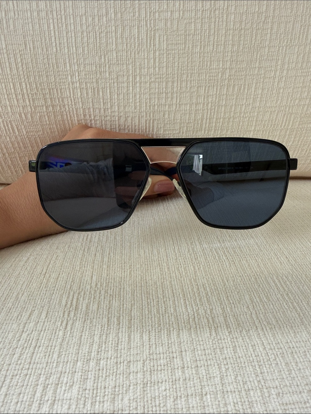 Prada Black Square Aviator Sunglasses
